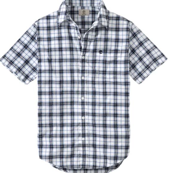 Timberland Short Sleeve Button Down Plaid Shirt - Picture 1 of 6